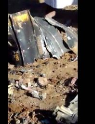 Weapon remnants found after the attack, which a weapons expert identified as likely parts of an AGM-114 Hellfire missile. Video received from a relative. Via Mwatana