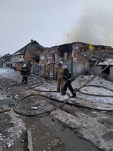 Destruction caused by alleged Russian shelling of Zolochev on March 10, 2022. (Image posted by Truexanewsua).