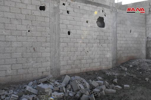 Aftermath of Israeli airstrike or Syrian regime rockets on Kazo neighborhood in Hama on January 22nd, 2021. (via SANA)