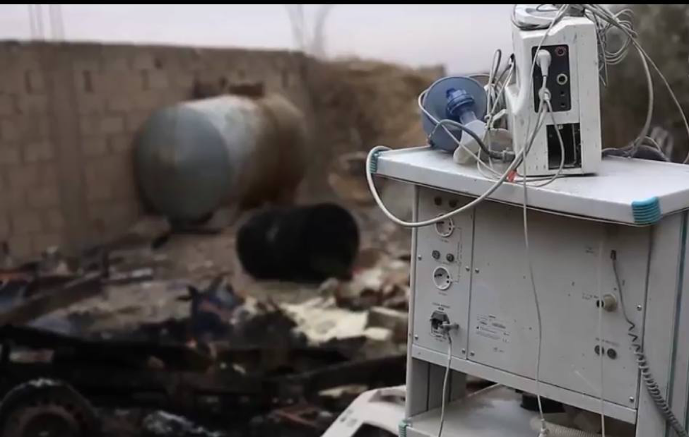 The aftermath of the alleged Coalition airstrike on a hospital in Al Bahra (via Ahmad Al Shbli).