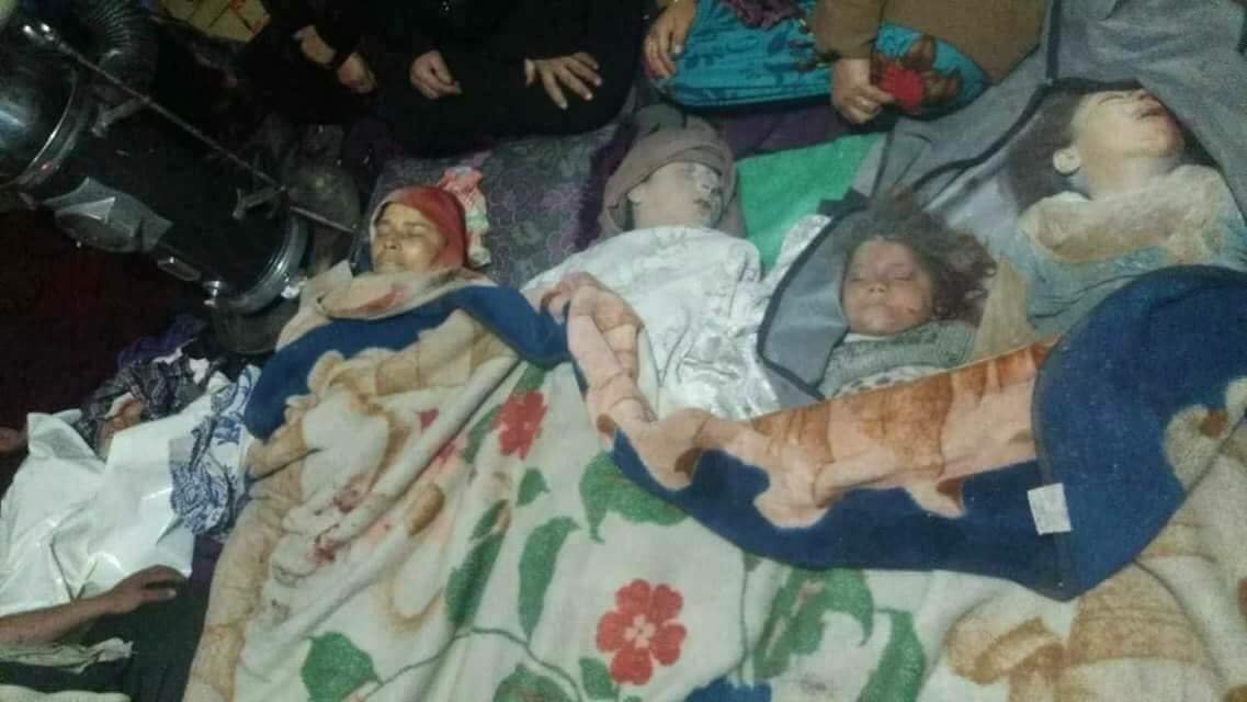 Four children killed in airstrikes on Ma'saran, 29th Jan 2018. (via @aboalhodaalhoms)