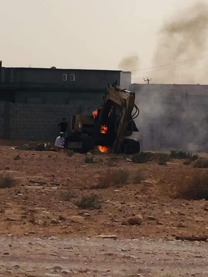 The aftermath of alleged LNA or UAE drone strikes on Al Qaddahiyah, May 11th 2020 (via Souq Al Khamis).