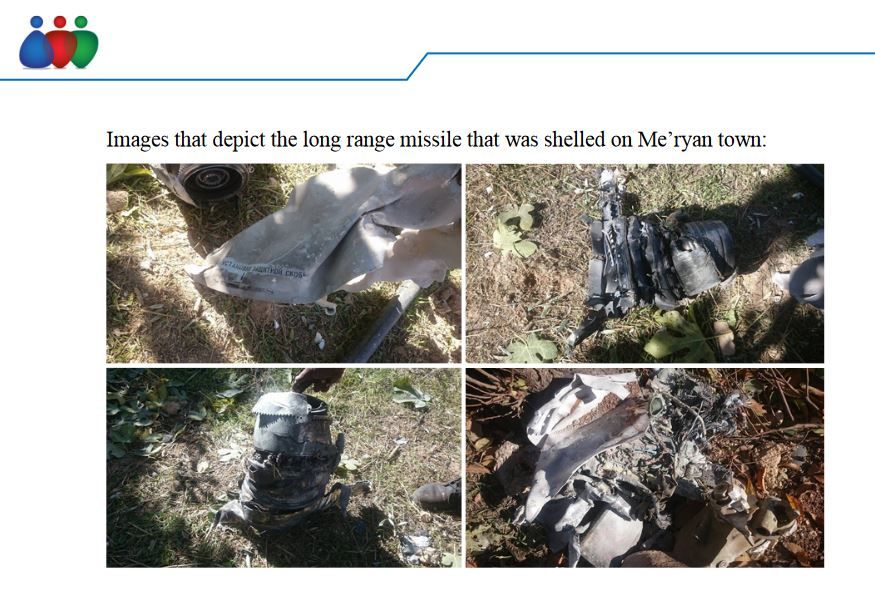 The Syrian Network for Human Rights gathered fragments of alleged Russian missiles fired on mareian, November 20th