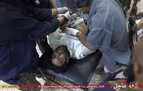 Alleged civilian casualty of July 7th strike on Raqaa featured in ISIL propagana video (via SN4HR)