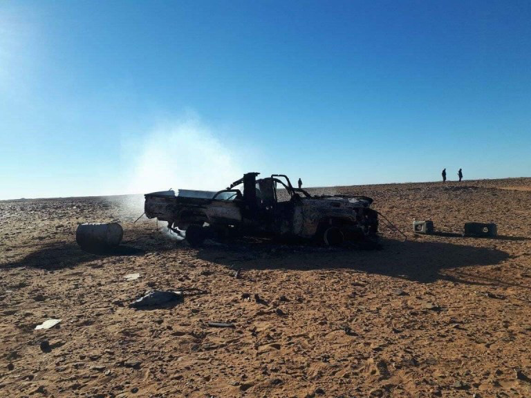 Another image of the scorched car (via Al Marsad)