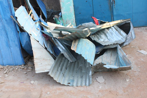 Damage to a telecom company caused by airstrikes in Saakow on June 17, 2023. (Image posted by @HussienM12)