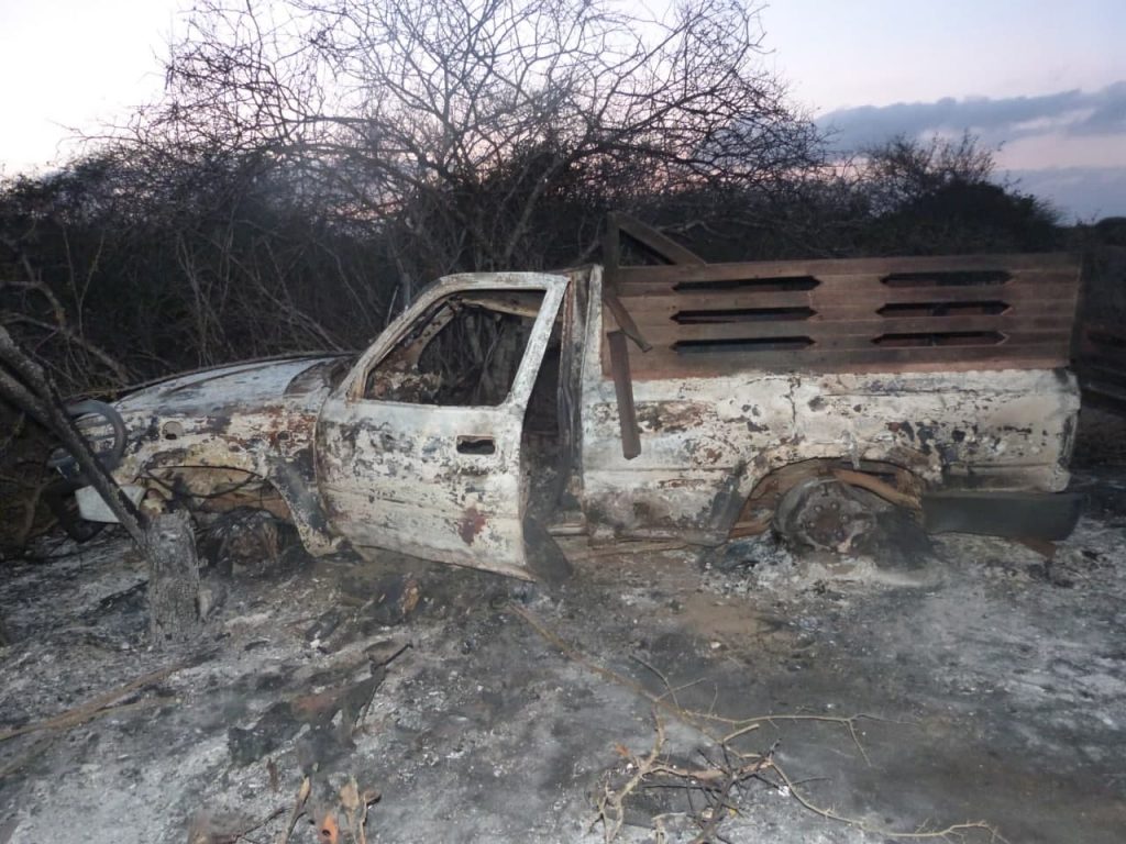 Vehicle allegedly destroyed by US airstrike on Jamaame on January 20th, 2021 (via Morad News)