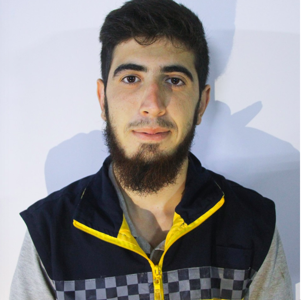 One of five volunteers for the Syrian Civil Defense who was wounded in an alleged Russian double-tap airstrike on Khan Sheikhoun on June 26th (via Syrian Civil Defense).