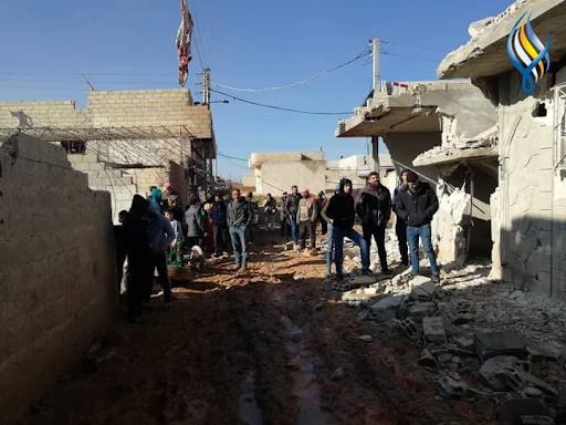 Aftermath of an alleged Israeli airstrike on Kazo neighborhood in Hama on January 22nd, 2021. (via Syria is ours post).