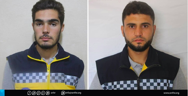 Ali al Qaddour and Omar al Kayyal, members of Civil Defense- Khan Sheikhoun, were killed in an alleged double-tap airstrike when they were tending to the wounded of an earlier airstrike on June 26th (via Syrian Network for Human Rights).