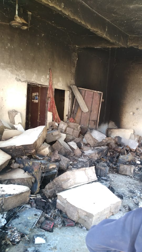 Damage caused by caused by alleged US drone strikes on a home east of Marib on November 30, 2022. (Image posted by @bdallhbnbwdals1)