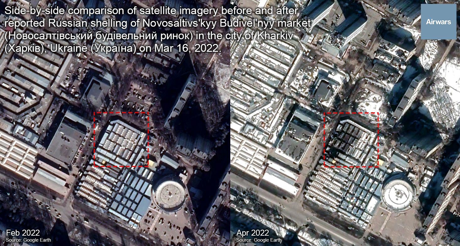 On March 16, two to three civilians were reportedly killed and at least five others, including three rescuers, were injured by alleged Russian shelling of Novosaltivs’kyy Budivel’nyy market, in Kharkiv city. Sources tracked did not mention combatants harmed or military objects hit alongside these civilian casualties
