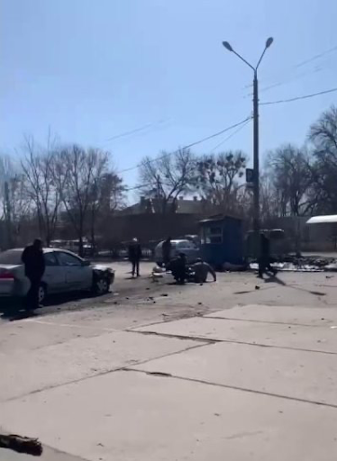 Aftermath of alleged Russian shelling of humanitarian aid line in Kharkiv on March 24, 2022. (Image posted by ATN News)