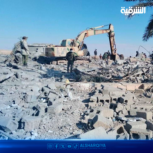 Effects of the US strike in Al-Qaim district on February 3, 2024. (Image posted by ِAl Sharqiya TV)