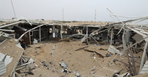 Destruction of parts of Karbala international airport by a US airstirke on March 13th, 2020 (via Alebaa).