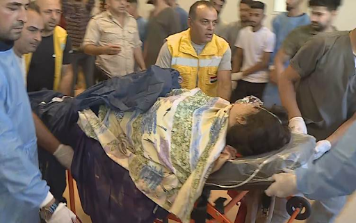 One of the civilians injured in the alleged Turkish artillery shelling that hit a touristic site in Kurdistan Region’s Duhok province on July 17, 2022. (Image posted by Rudaw News)