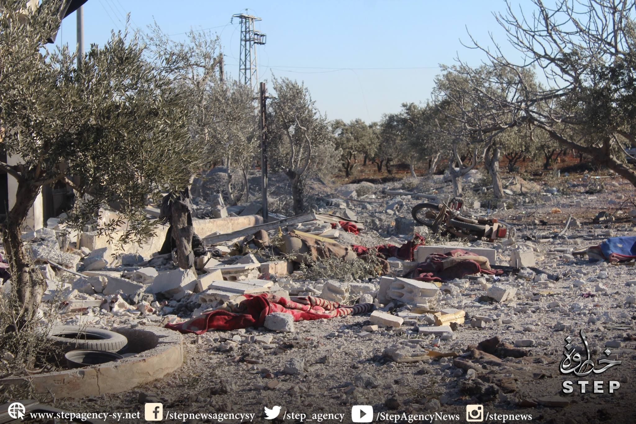 A unilateral targeted US strike targeted a meeting of a new militant group near Sarmin - but may also have caused civilian casualties (via Step News)