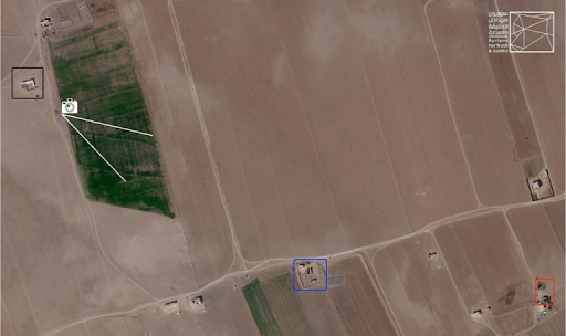 The footage from social media linked with satellite images. Credit: Planet Labs Inc.
