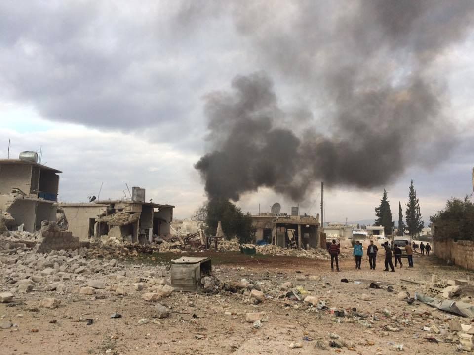 The aftermath of an alleged Russian raid on Hazana, Jan 20th (via SNN)