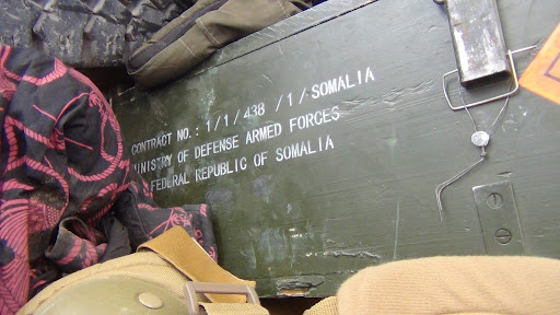 "Al-Shabaab displays battle wagons and trucks it claims seized from Govt forces in Amaara. " (Image posted by Harun Maruf via Twitter)