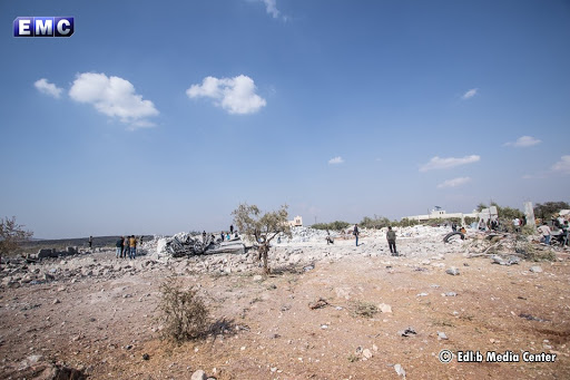 Location of the American forces landing and killing of ISIS leader Abu Bakr al-Baghdadi in the town of Barisha - north Idlib. (via EMC)