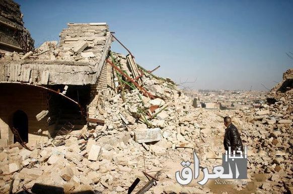 The aftermath of strikes on Al-Mahatta neighbourhood (via Iraq news center)