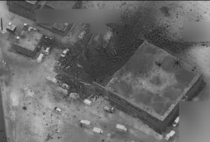 The Pentagon released an afterjstrike image which it claimed showed it hadn't struck the mosque