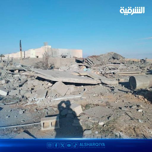 Effects of the US strike in Al-Qaim district on February 3, 2024. (Image posted by ِAl Sharqiya TV)