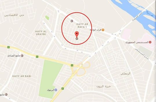 The location of the airstrike (via Iraqi Spring Media Center)