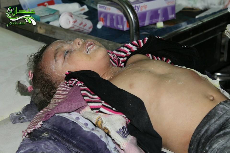 Image of a child in a medical facility, following the alleged Russian raid on Anadan, December 2nd (via SNN)