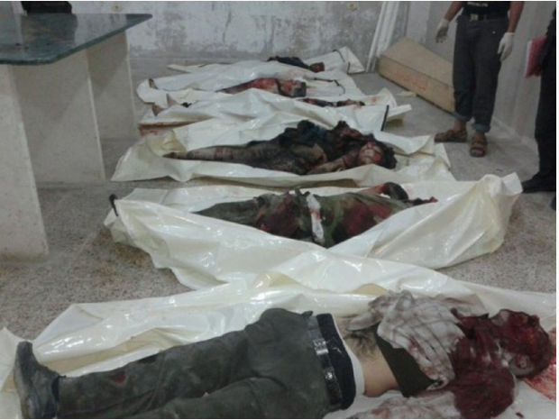 Victims of the intense shelling of al Quds hospital in al-Sakkari Aleppo (via SNN)