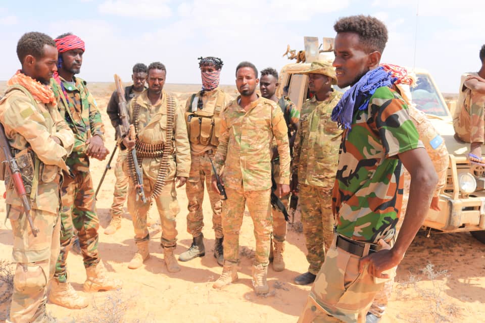 "@SNAForce with the support of the Galmudug State forces and local forces killed 10 #AlShabaab and injured others after conducting a planned operations against terrorists’ hideout at #Qaycad area in Mudug region." (Image via @RadioSNA on Twitter)