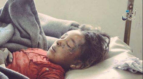 A series of stills from a video published by ISIS-affiliated media showing very graphic imagery of the dead a large proportion of them children. The video itself has been removed from youtube. [Via: SN4HR report published on May 6th 2015]