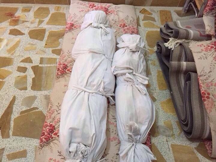 Two of six or more victim of an alleged Coalition strike near Ar Rutbah, Iraq on August 8 2015 (via 