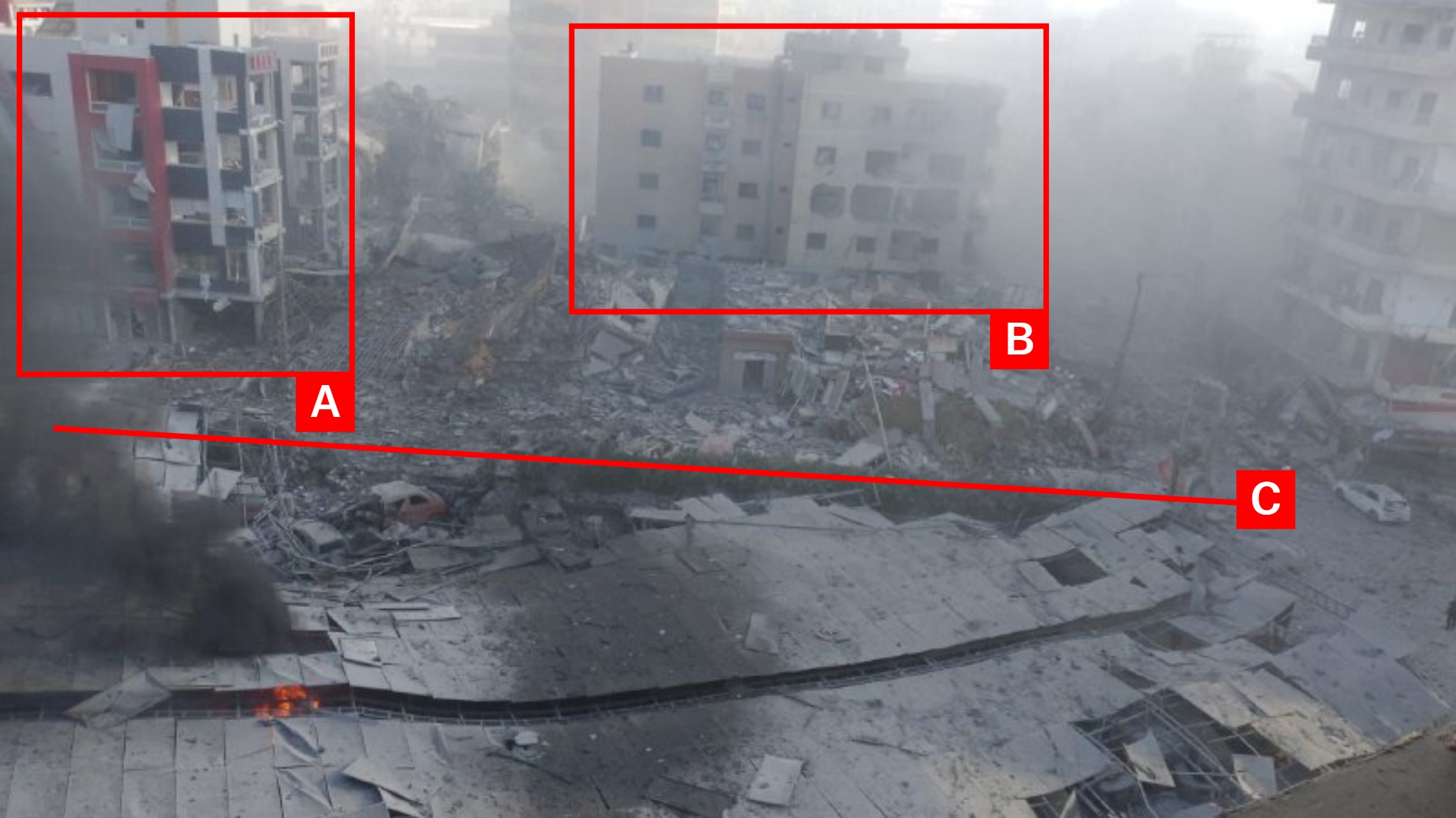 Image shows exact locations of first and second building
