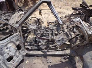 Damage caused by alleged US drone strikes on August 28, 2012. (Image posted by Dammonnet)