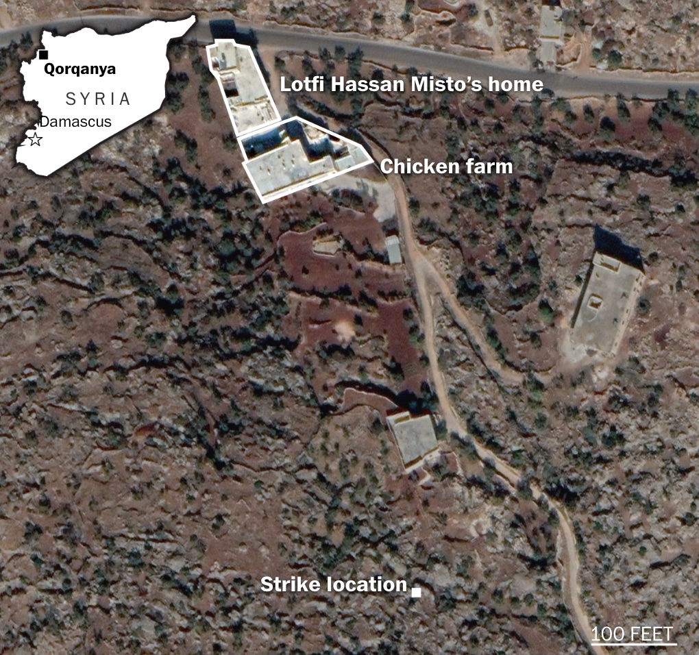 Location of strike: Satellite image © 2023 Maxar Technologies via Google Earth