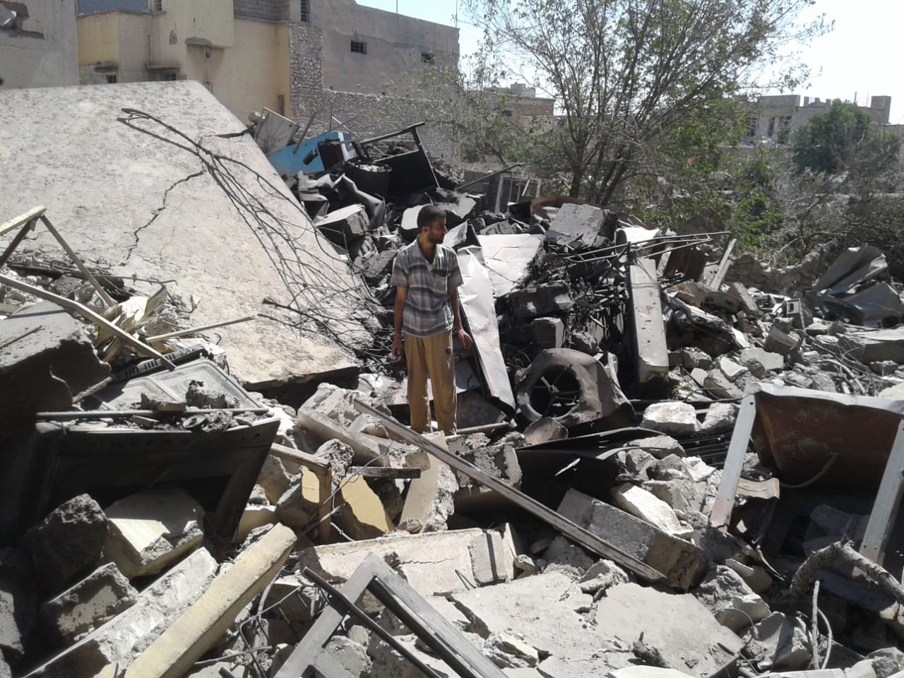 Ruins of a family home in which 35 civilians died in Coalition strikes on June 13th 2017 (Image courtesy of the Al Saffar family. All rights reserved.)