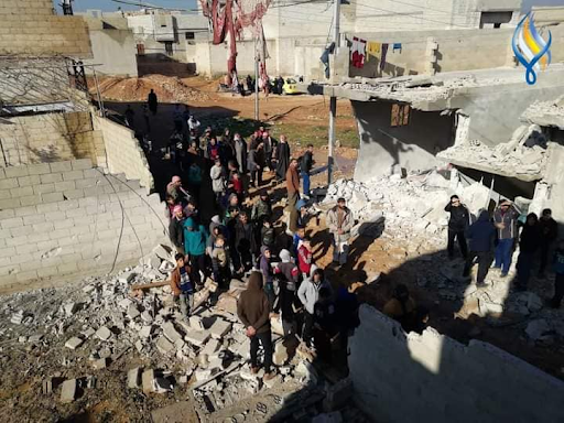 Aftermath of an alleged Israeli airstrike on Kazo neighborhood in Hama on January 22nd, 2021. (via Syria is ours post).