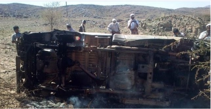 A car allegedly destroyed during the January 29th 2017 raid (@almisbarr, January 29th 2017)