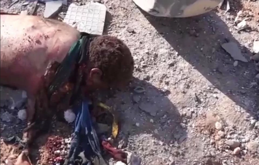 Civilian killed in an alleged Coalition airstrike on Tabaqah: al Nabablah, 21st March 2017. (via SN4HR)