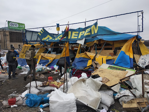 Damage caused by the attack on the Kharkiv Regional State Administration on March 1, 2022. (Image posted by Nv.ua)