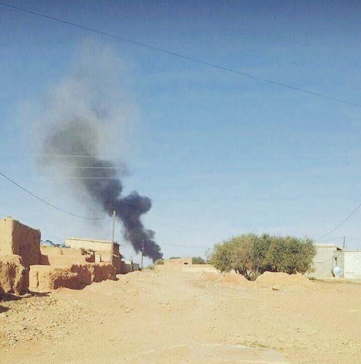 The aftermath of an alleged Coalition strike on a xxx in Debsi Afnan, Jan 11th (via Raqqa Post)