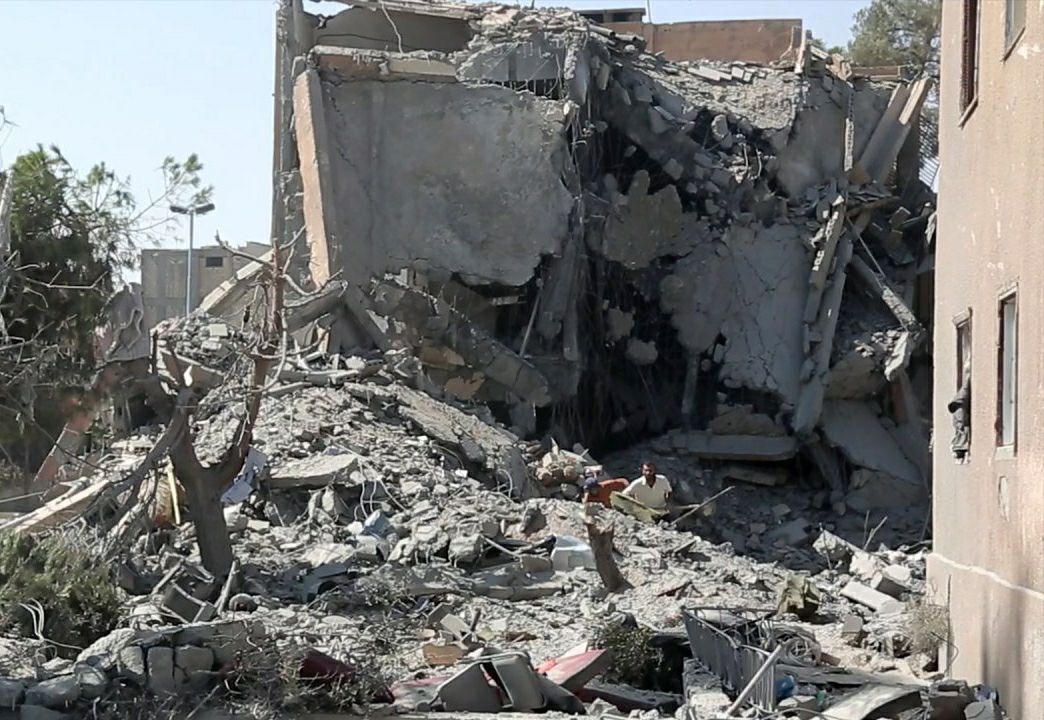 The aftermath of an alleged Coalition strike on Raqqa's Malahi neighbourhood, August 22nd 2017. (via RBSS)
