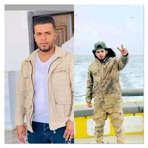 "Muhammad Al-Shteiwi" and "Sami Al-Qadiri," two young men identified as members of the tability Support Agency killed by alleged GNU airstrikes on Al Maya port on May 28, 2023. (Image posted by Tarhouna 24 via Facebook)