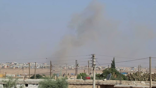 Shelling on Ain Issa, Tal Abyad district in Raqqa allegedly by Turkey or its Syrian militants on October 16th, 2020. (via ANHA).