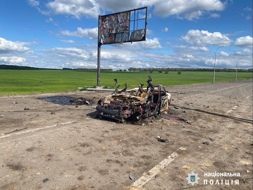 Destruction discovered during the liberation of Tsyrkuny on May 10, 2022. (Image posted by Sergey Bolvinov via Facebook)