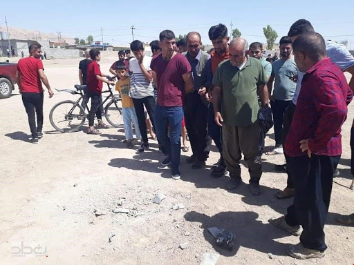 Caption translation: The official of the National Union in Makhmour, Rashad Kalali, told (Baghdad Today), "Turkish warplanes bombed Makhmour camp, located minutes ago, in the south of the district." Kalali added, "The bombing targeted gardens for children inside the camp, which led to 3 casualties and 4 injuries," explaining that "the camp is for Turkish refugees who have lived in it since 1997." (Images from Baghdad Today)