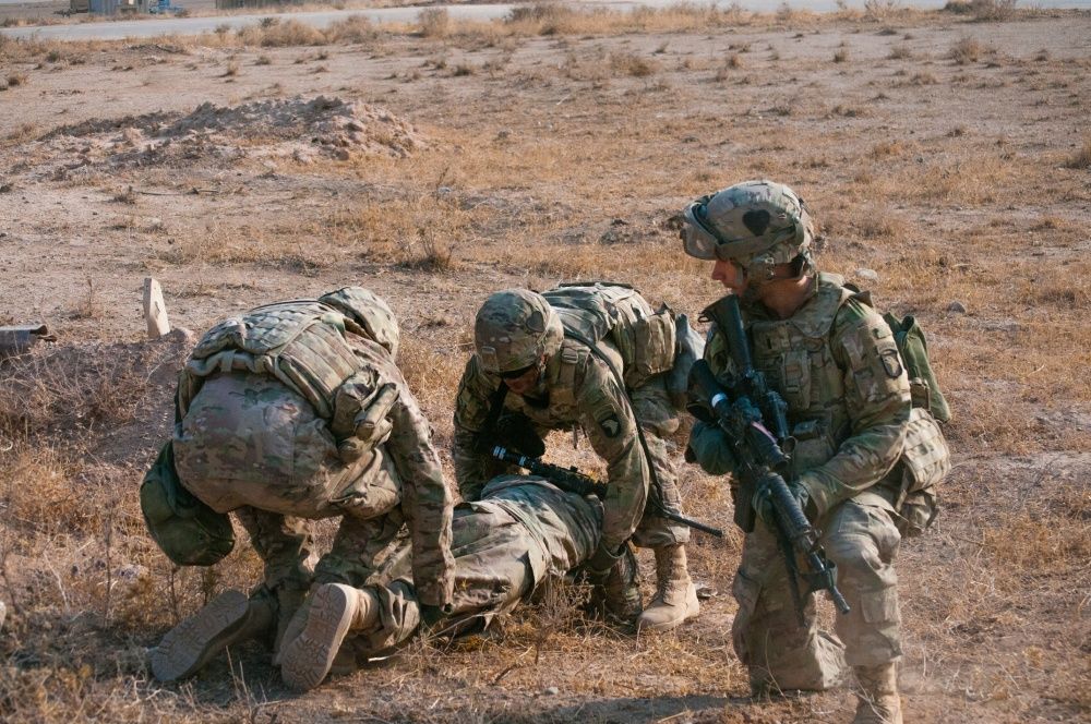 A Coalition base response drill, Nov. 3, 2016, at the Qayyarah West Airfield, Iraq (US Army)