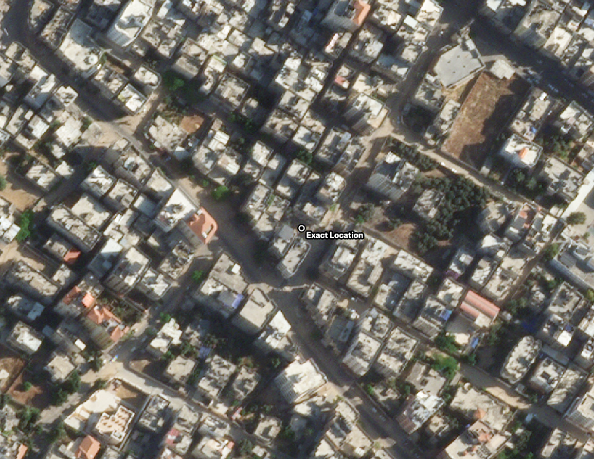 Reports of the incident mention a residential building being struck in the Al Shati camp (مخيم الشاطئ).